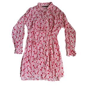 Wild‎ Pony Pink Floral Asymmetric Midi Dress Size M